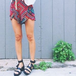 LF red aztec shorts- NEW